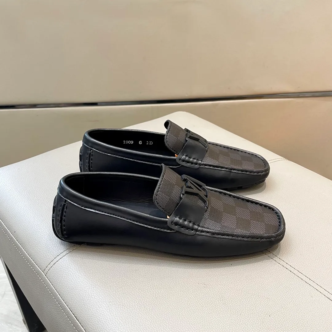 Factory price: 460💰LV men's beanie shoes 2025 official website synchronized <market top version> imported cowhide ➕ black cowhide original packaging. Size 38-45